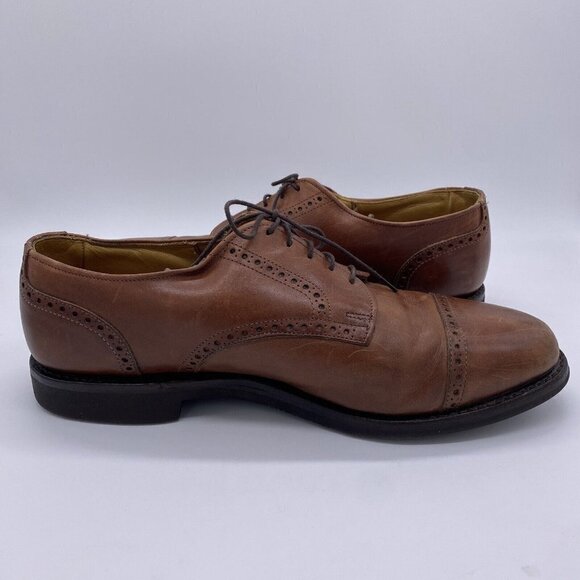Allen Edmonds Shoes Men\'s 11 D Benton Cap Toe Brogue Derby Brown Leather Vibram main image 6